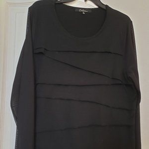 Calessa Layers top with mesh sleeves